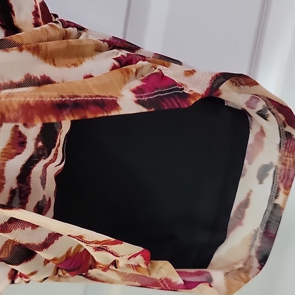 DKNY NWT PRINTED FUNNEL NECK SLEEVELESS TOP SZ LARGE - Picture 8 of 12